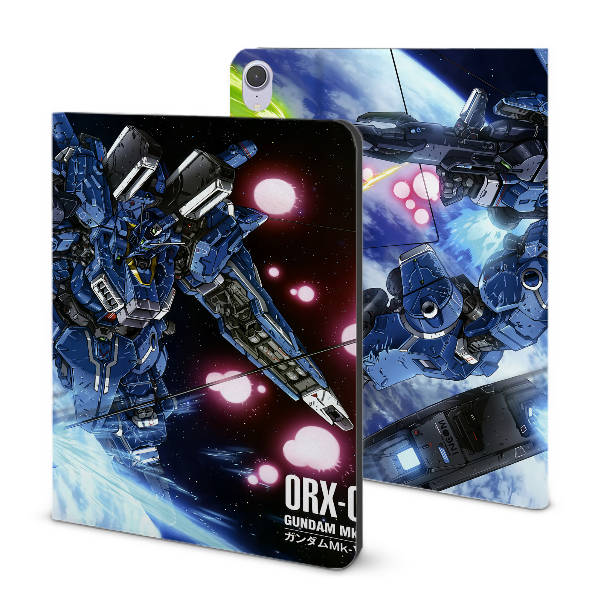 （画像用） 機動戦士ガンダム Mobile Suit Gundam IPad ケース ブック型 PUレザー TPU 耐衝撃 軽量 薄型 ペン収納なし 全面保護 IPad 各モデル対応